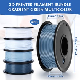 PLA Filament Bundle, 3D Printer Filament 1.75mm Bundle, High Toughness Clog-Free & Bubble-Free Extrusion, Dimensional Accuracy +/- 0.02mm,Print with Most 3D Printers,4PACK 1KG (4-Color Navy Blue)