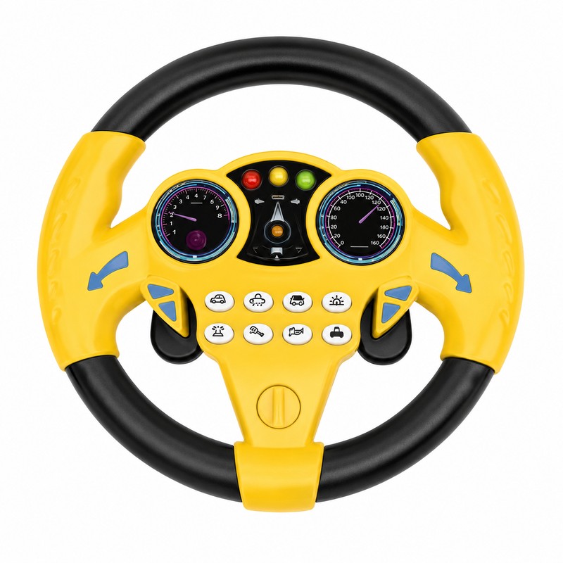 Kids Simulation Steering Wheel Toy for Pretend Play – Light