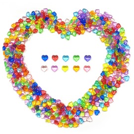 WELANE Acrylic Heart, 450 PCS Mini Colorful Heart Shape Decoration for Vase Filler, Photography Props, Table Scatter (10mm/0.39in)