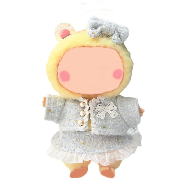 3-Piece 17cm Plush Doll Clothes Set - Chic Skirt Outfit