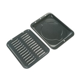 WB48X10056 FIXIT PARTS Genuine OEM Oven Broiler Pan with Rack 12.75 x 16.5, Non-Stick Pan, 2 Piece Carbon Steel in compatible with GE Hotpoint Kenmore Roper Ovens US-Based & Operated Supplier