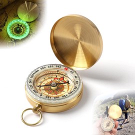 Children's Compass, Portable Compass Pocket Compass, Outdoor Compass, Waterproof Pocket Compass Made of Brass with Fluorescence and Navigation Tools for Outdoor Activities such as Camping Hiking