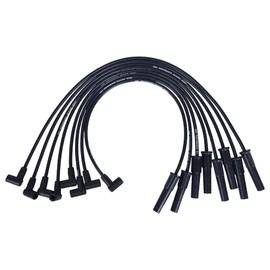 RLP Silicone Spark Plug Wires Set 8.0mm Black Ford FE Long Version Fit for Ford FE 332, 352, 360, 390, 406, 410, 427,428 Fit BBF Ford HEI 351C, 351M, 400M, 429,460 V8 Engine-Pack of 8