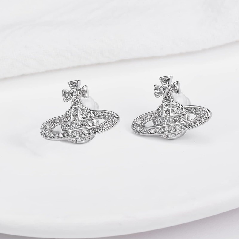 Saturn Earrings Crystal Saturn Planet Earring Aesthetic Earrings Y2k Earrings
