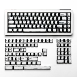 ULTRAEQUIP PBT Keycaps White Manga Style 141 Keys Cherry Profile Dye Sub Retro Keycaps for Mechanical Keyboard