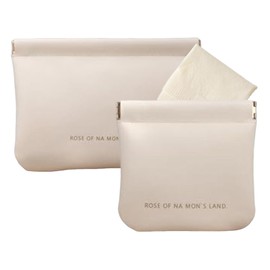 DEVENTORZ Sanitary Napkin Pouch, Set of 2, Large and Small, Cosmetic Pouch, Waterproof, Portable, Large Capacity, Multi-functional, Everyday Use, IC Card, Cash, Coin Holder, Simple Makeup Pouch,