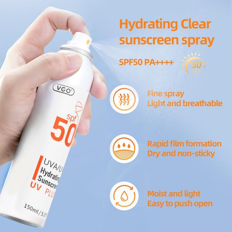 VGO Sunscreen Spray SPF 50, Spectrum UVA/UVB Protection, Moisturizing and