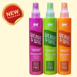 ON Organic Natural Premium Oil-Free Weave & Wig Conditioner & Detangler Tangerine 2.0 fl oz