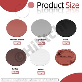 Hilitchi 100PCS Hinge Hole Covers Assortment Kits 35MM Plastic Concealed Hole Cover Round Flush Type Caps Plastic Concealed Hinge Hole Cover Plug Cap for Furniture Cabinet Cupboard(5 Colors)