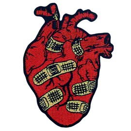ZEGINs Band Aid Repair Heart Patch Embroidered Applique Badge Iron On Sew On Emblem