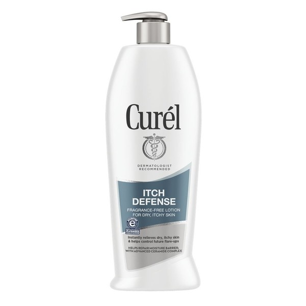Curél Itch Defense Calming Body Lotion, Moisturizer for Dry, Itchy Skin, 20 Ounce, Body and Hand Lotion with Advanced Ceramide Complex, Pro-Vitamin B5, Shea Butter