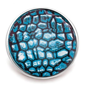 Choose Color | Snap Jewelry 18MM Ginger Charm Snakeskin Pattern Faceted Button Fits Women's Custom Bracelets, Necklaces, Keychains, Rings (Aqua Teal)