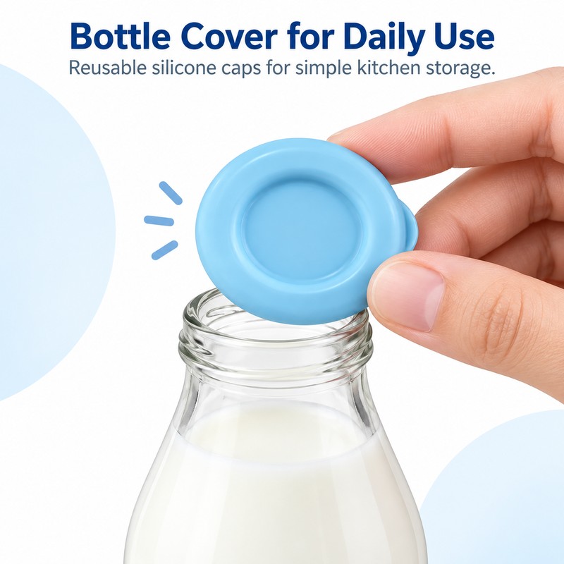 Silicone Bottle Caps for Compatible Glass Milk Bottles – 2-Piece