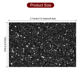 sourcing map Sequin Fabric Black, 2 Yards Length 3.9 Feet Wide Velvet Fabric, Mesh Fabric Full Glitter Sequins Fabric Sewing for Craft Clothes Decoration