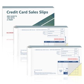 300 Pack Short Credit Card Sales Slips 5.3 * 3.3inch Credit Card Receipt Book Credit Card Imprinter Two-Part Carbonless Sold as 3 Package for Office (300 Pack of 600 Sheet) (100) (3)