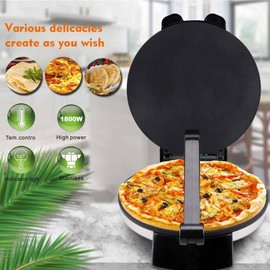 Electric Tortilla Maker, 10 inch Non Stick Tortilla Press with Temperature Control & Stainless Steel Cover, 1100W Aluminum Electric Roti Maker for Pitas, Chapati, Roti, Flatbread