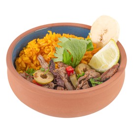 Restaurantware-Terra Tek 6.8 Ounce Terracotta Cazuelas, 2 Blue Glazed Clay Pots For Cooking - Oven-Ready, Microwavable, Terracotta Serving Pots, Dishwashable, For Cooking And Serving