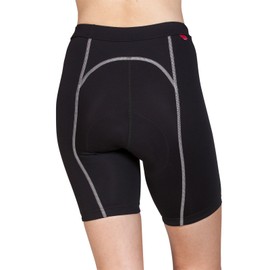 Terry Bella Short (Regular) - Women's 8.5 Inch Inseam Padded Cycling Shorts - Silicone Leg Band & Flex Air Chamois, Black/Gray - Large