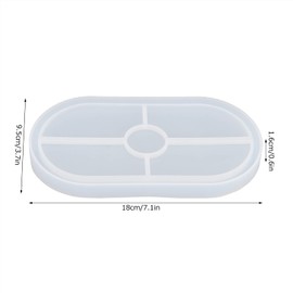 Molde de Silicona para Hornear Elipse Epoxi Cristal Ovalado Posavasos de té Resina para Bandeja de Almacenamiento Hornear Moldeador para Caja de Almacenamiento Barras Portátiles
