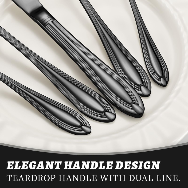 TIVOLI Silverware Set for 4, 20 Piece Heavy Duty Stainless