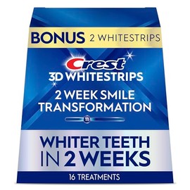 Crest 3D Whitestrips Glamorous White, Dental Whitening Kit, 16 Treatments + 2 Bonus 1-Hour Express Treatments