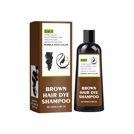 Hair Dye Shampoo,Dark Brown Hair Dye,3 in 1 Shampoo for Color Treated,Natural Plant