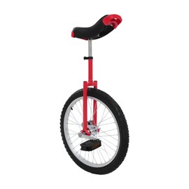 LyeXD 20Inch Outdoor Wheel Unicycle, One Wheel Bike Adjustable Seat Exercise Bicycle with Anti-Skid Alloy Rim and Pedal for 5-60 Years Old, Outdoor Sports Fitness Exercise Unicycle (Red)