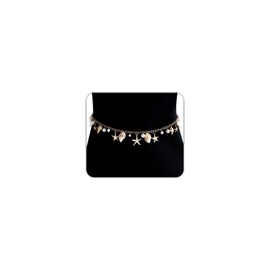 ANGLEQUEEN Mermaids Starfish Pearl Waist Chain Belt for Women Mermaids Gold Starfish Shell Belly Waterproof Body Chain(style1)