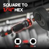 EZARC 4 Pcs Impact to 1/4 Hex Converter, 1/2 3/8