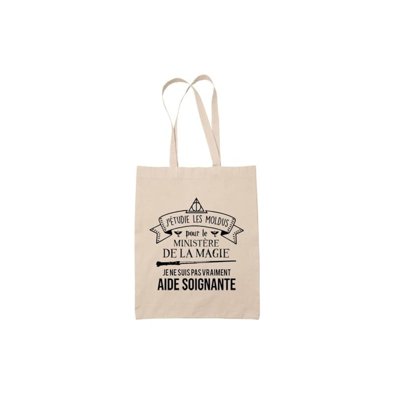 Planetee Tote Bag Tasche mit den beigen Moldus, zur Pflege