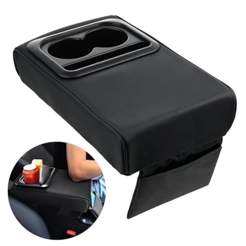 Unbranded Armrest Cushion with Cup Holder Universal Car Armrest Seat