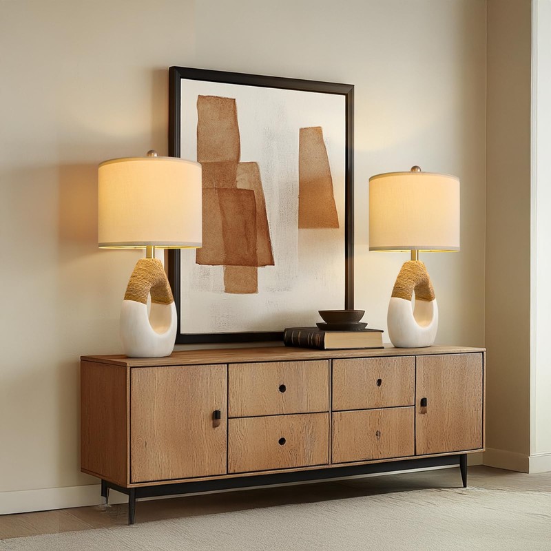 OYEARS 22” Boho Table Lamps for Bedroom Living Room Upgraded