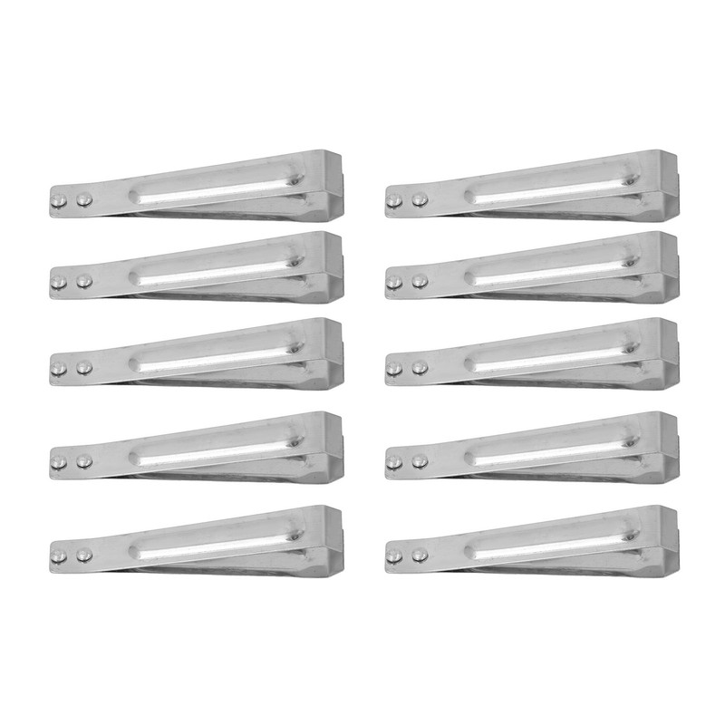 10pcs Fish Bone Tweezers Stainless Steel Flat Tip Hair Tweezers