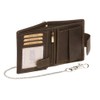 Mens and Ladies Wallet with chrome chain Biker wallet vertical