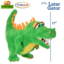 Living Puppets - Marioneta de mano de cocodrilo verde de 17 pulgadas, diseño europeo fino, ultra suave y acogedora, promueve el desarrollo infantil, certificado de seguridad, recomendado por el