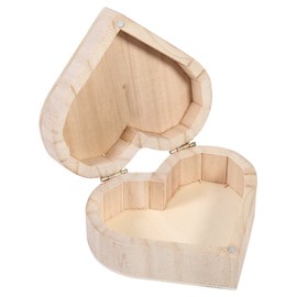 WGFOIP Love Heart Shaped Box, Wooden Jewelry Trinket Box Earrings Pearl Necklace Storage Container for Decoration