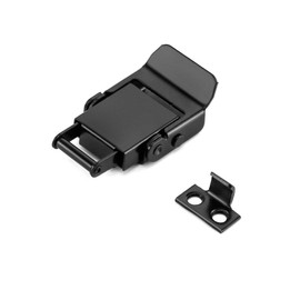 QWORK 4 Pack Spring Loaded Toggle Latch, Stainless Steel Toggle Catch Clamp Clip Hasp Duck Billed Buckle for Cabinet Box Case, Black