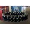 RAYON Black Tourmaline Schrol bead bracelet MEN Stretch 10mm 2A+