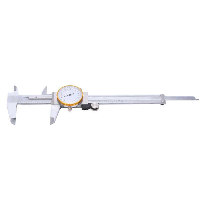 0150mm Dial Caliper Steel ShockProof Adjustable Vernier Caliper with Depth