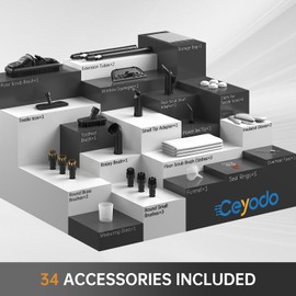 Steam Cleaner, Powerful Heavy Duty Canister Steamer with 34 Accessories, Steam Mop with 16.4 Ft Extra-Long Power Cord for Home Floor Cleaning, Grout, Upholstery, Car Detailing, White