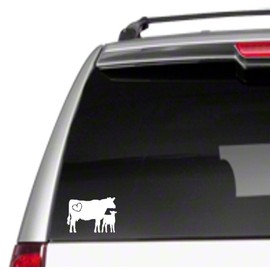 Love Cows Car Vinyl Sticker Decal 6" farm ranch I love beef dairy cattle calf pair heifer 4H FFAJ14
