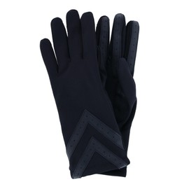 Isotoner SmartDri Smartouch 3 Button Length Spandex Chevron Gloves - A30660 (Black, L/XL)