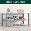 Smiry Shoe Rack, 2 Tier Bamboo Shoe Organizer, Stackable Free