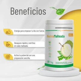 Malteada Nutrasien100 Sin Azúcar Fibra 1kg Sabor Vainilla