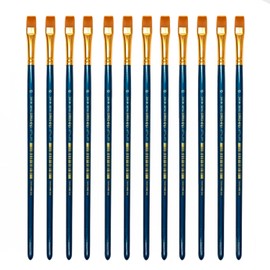Uffiziarts Pincel Taklon Plano Profesional con 12 Piezas (No.10)