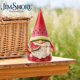 Enesco Jim Shore Heartwood Creek You're One in a Melon Watermelon Gnome Figurine- Stone Resin Hand Painted Crafted Collectible Decorative Gnomes Figurines Home Decor Statue, 4.5 Inch