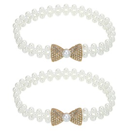 PATIKIL Curtain Tiebacks Ropes, 2 Pack Elastic Bow-Knot Style Convenient Drape Tie Backs for Home Patio Window Decor, Gold