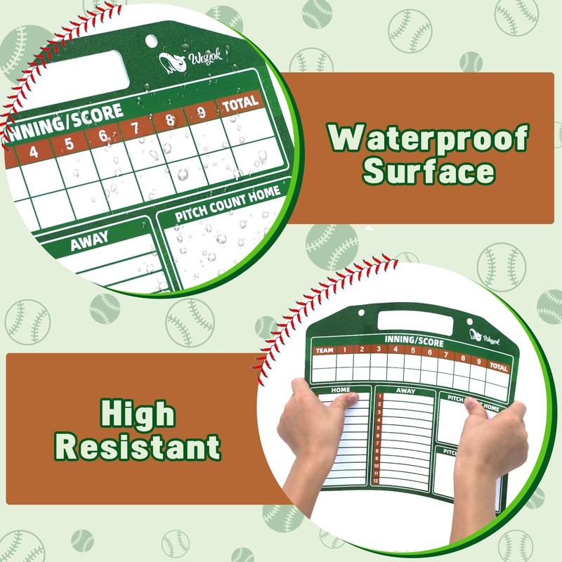 WISYOK Double-Sided Magnetic Baseball Lineup Board for Dugout, Includes 40