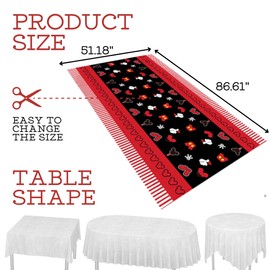 BOGAZNET 3PCS Mouse Birthday Tablecloth for Party - Black and Red Plastic Tablecovers for Boys and Girls Rectangle Disposable Table Cloth Mouse Party Decorations Kids Plastic Tablecloth