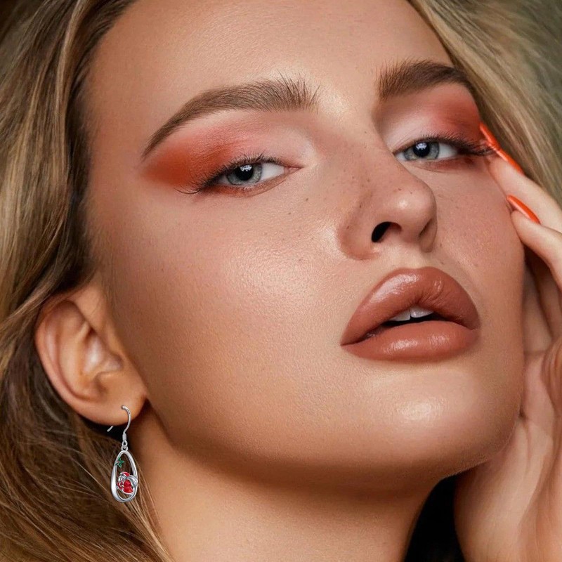 Seiyang Santa Claus Dangle Earrings 925 Sterling Silver Christmas Teardrop